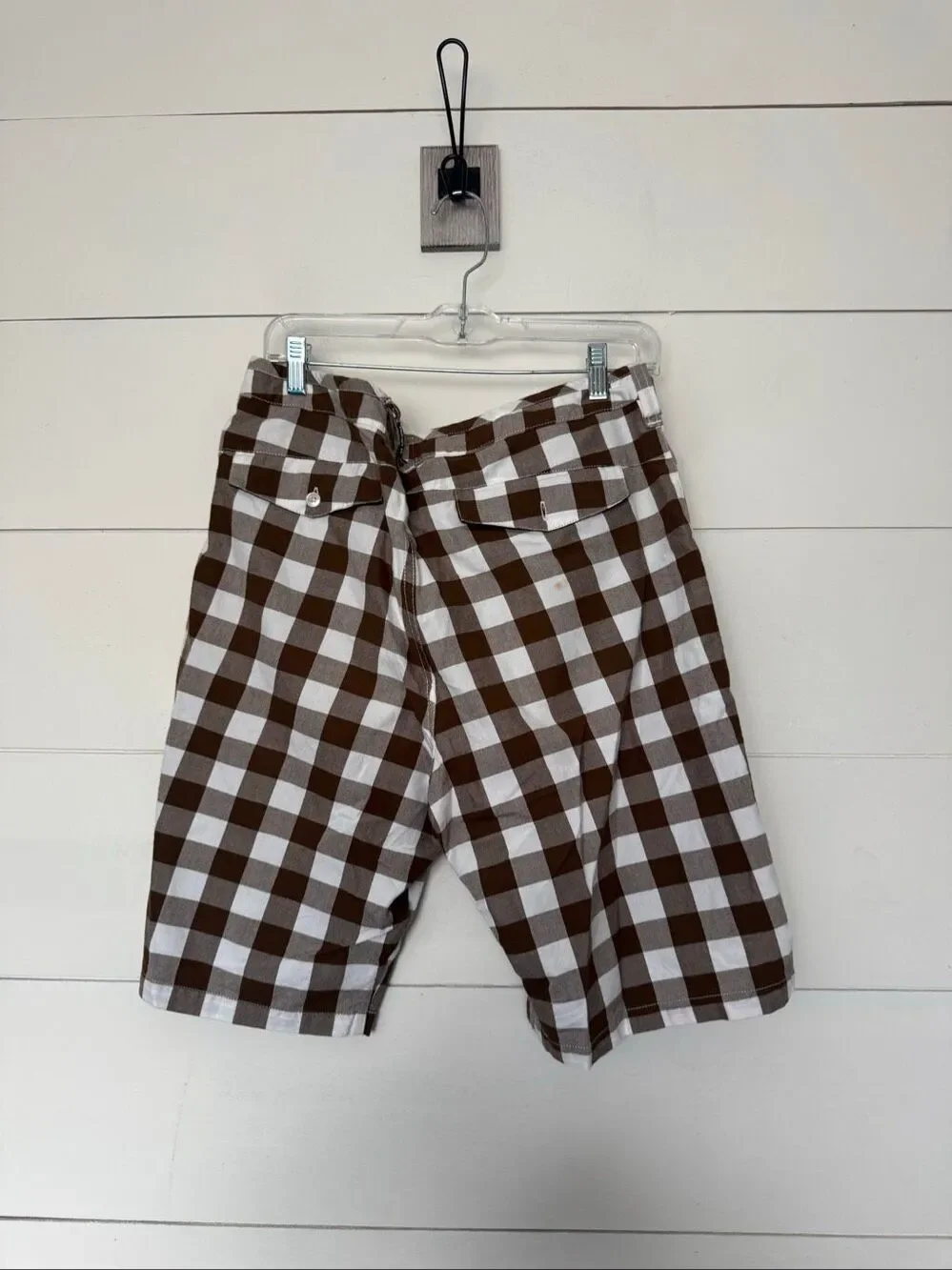 Hurley Men’s 33 Brown Plaid Patterned Men’s Shorts